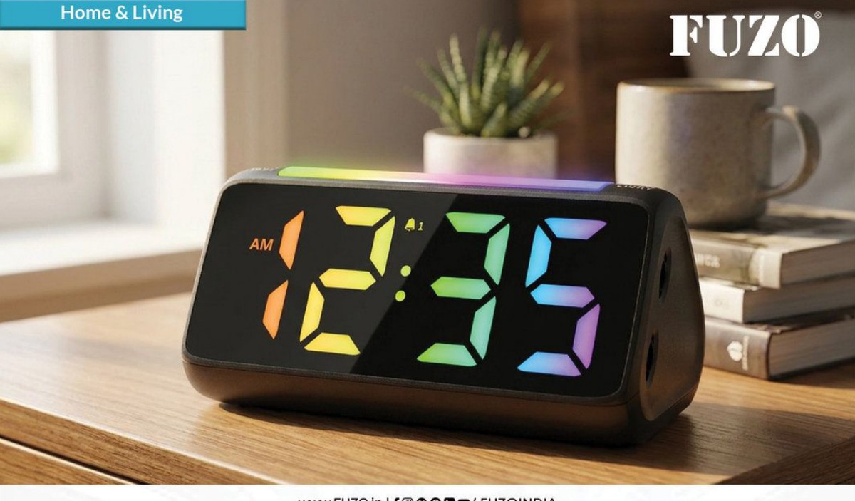 CASA Clock with Alarm, Night Light, Charging Hub