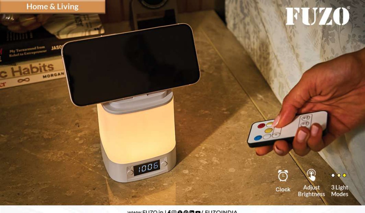 Gleam Desk Lamp with Clock & Remote